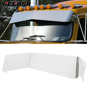 For Peterbilt 377 378 379 335 386 Silver Drop Sun Visor 304 Stainless Steel - Picture 1 of 18