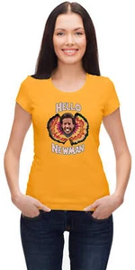 BSW Women's Hello Newman Seinfeld Jurassic Dinosaurs Shirt - Picture 1 of 15