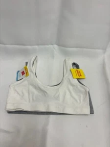 Hanes 2pk Everyday Comfort Girls Bras Medium White & Gray - Picture 1 of 2