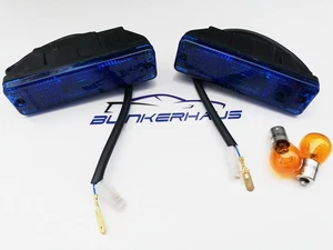 VW GOLF MK1 CABRIO MK2 G60 JETTA CADDY POLO EURO BLUE TURN SIGNALS FRONT LIGHTS - Picture 1 of 3