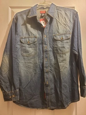 Nueva Camisa Denim Envejecida Con Etiquetas Arizona Jeans Botones Talla Grande Foto 1 de 4