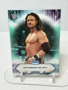 2021 Topps WWE John Morrison Def Big E Aqua /299 Wrestling Smackdown - Picture 1 of 3