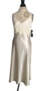 VTG Jones New York Dressing Gown & Robe Maxi Satin & Lace Bridal Large/ XL NWT - Picture 1 of 8