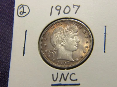 Cuarto de barbero 1907 en estado sin circular Foto 1 de 4