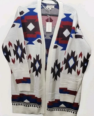 Lucky Brand NWT $149 Open Draped Long Cardigan XL Aztec Western Rodeo Tribal - Image 1 of 4