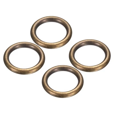 Metal O Ring, 4 Pcs 1 Inch OD 0.7 Inch ID 4mm Thick Seamless Dark Gold - Imagem 1 de 4