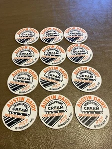 Lot of 12 Austin Dairy Bingham,ME.Milk Caps - Picture 1 of 1