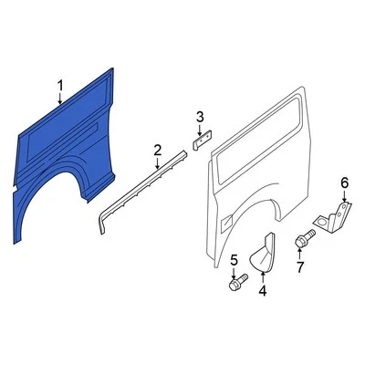 For Nissan NV1500 2012-2021 Nissan 760361PA0A Rear Right Quarter Panel - Image 1 of 2