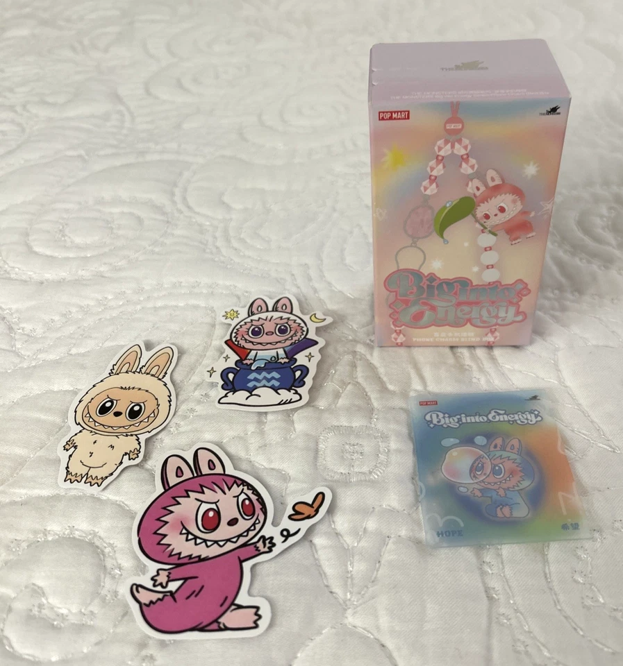 Authentische "Hoffnung" POP MART Labubu "Groß in Energie" Telefon/Handliche Charm Aufkleber - Bild 1 von 4