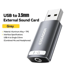 Professional USB Sound Card Audio Adapter USB To 3.5mm Sound Card Microphone - Picture 1 of 14
