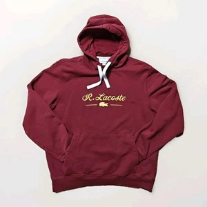 Lacoste Hoodie gesticktes Logo Herren Large Bordeaux Rot Classic Fit Sweatshirt - Bild 1 von 5