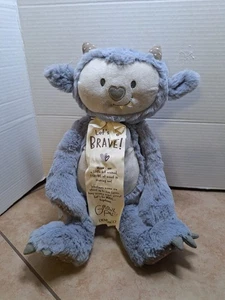 Demdaco Let's Be Brave Growl Pal Plush Blue Gray Dinosaur Monster 16" - Picture 1 of 12