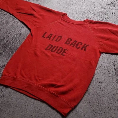 Vintage 50s "laid back dude" sweatshirt XXS / youth medium true vintage sweat - Image 1 of 4