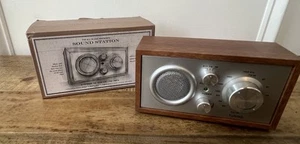 Restoration Hardware Wood Desk Radio AM / FM / MP3 mini-sized radio wood frame - Picture 1 of 13