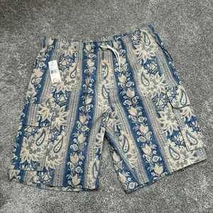  Vintage neu mit Etikett Ralph Lauren Paisley-Cargoshorts Blumenmuster für Herren 36 12 Zoll Schrittlänge - Bild 1 von 15