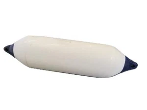 White Inflatable Boat Fender Buoys (27CM x 100CM Castro Sailing Twin Eye) - Picture 1 of 5