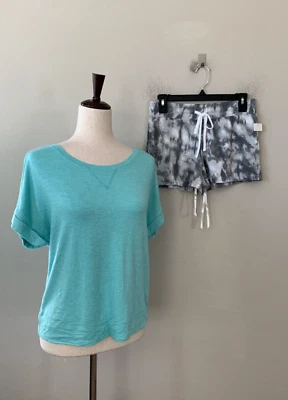 NWT! Alfani Sz XS Soft Knit Short Sleeves Top & Shorts Mix & Match Pajama Set - Image 1 of 4