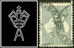 Estampilla canguro Australia 1915 2d gris segunda marca de agua fina usada, centrada baja - Imagen 1 de 1