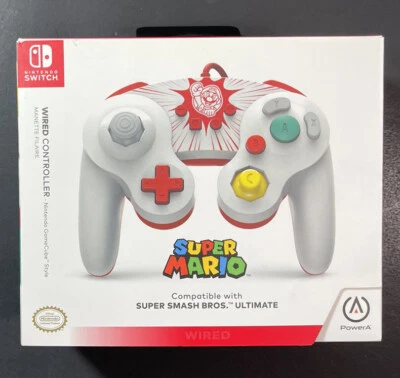 Official Nintendo Switch GameCube Style WIRED Controller [ Mario Edition ] NEW - Image 1 of 4
