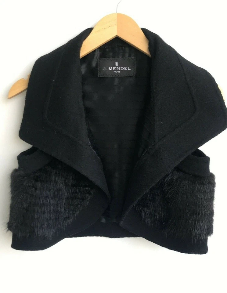 J. Mendel Black Fur Vest Small  - Image 1 of 4