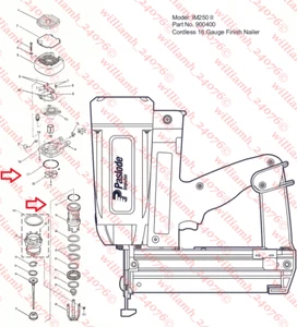 Kit de anillo O para clavar acabado Paslode IM250 900400 - Imagen 1 de 3
