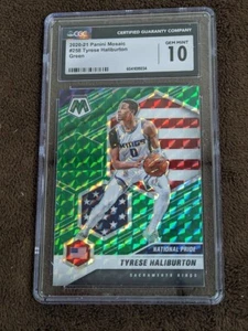 2020-21 MOSAIC NATIONAL PRIDE GREEN ROOKIE CGC 10 TYRESE HALIBURTON KINGS - Picture 1 of 1