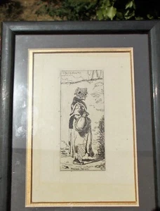 Gravure ancienne Belgique Van-de-Kerkhove Mendiants flamands Ref 7 - Picture 1 of 5