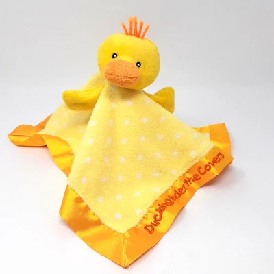  Russ Berrie утка безопасности одеяло палец кукла плюшевый желтый ребенок милый - Изображение 1 из 4