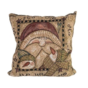 Weihnachtsmann Schneemann Weihnachten Urlaub Quadrat 16 x 16 Gobelin Überwurf Kissen - Bild 1 von 6
