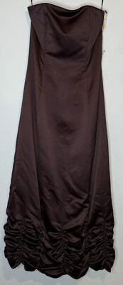 vintage jessica mcclintock dress Size 8 Dark Purple Strapless Deadstock New - Image 1 of 4