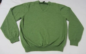 Brooks Brothers Green Merino Wool V-Neck Men's Pullover Sweater Size L - Picture 1 of 4