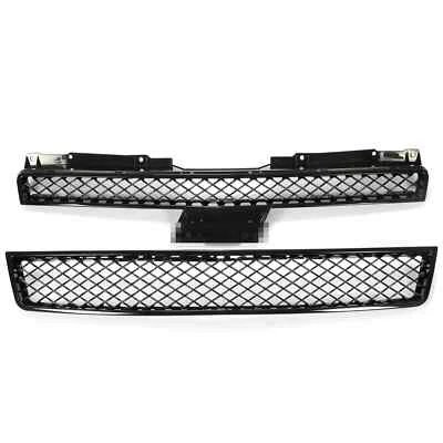 For 07-14 Chevy Tahoe/Suburban/Avalanche Mesh Front Bumper Grille Grill Black - Image 1 of 4