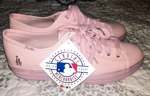 Los Angeles Dodgers MLB x Keds Womens Ltd Edition Pink Canvas Sneakers Sz 9M NWT Cover