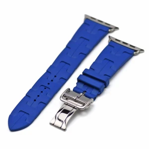 Hermes Single Tour Kilim Blue Apple Watch Band 42/44/45mm Używany w pudełku - Zdjęcie 1 z 6
