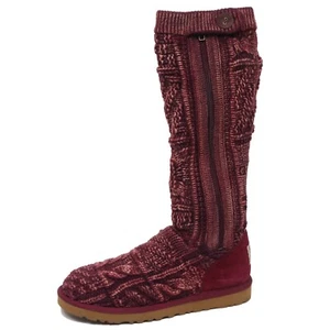 F0034 (NO BOX) stivale donna bordeux melange UGG wool/suede shoe boot woman - Picture 1 of 4