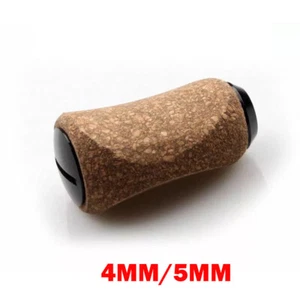 Black For Abu Shimano Daiwa Reel Handle Knob 4mm/5mm Soft Rubber Cork Wood NEW - Picture 1 of 11