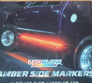 LEDGlow 2pc 70" Amber & White Side Markers Courtesy Running Board LED Lights OB - Picture 1 of 8
