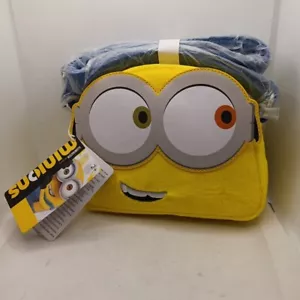 Loungefly Minions Bob Fuzzy Plüsch Gelb Crossbody Handtasche Tasche Neu mit Etikett - Bild 1 von 10