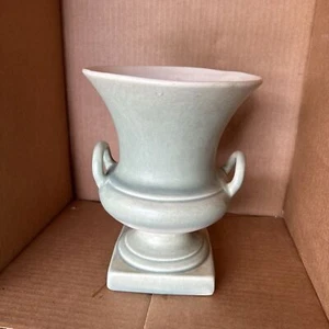 7” Red Wing Pottery green urn style greek trophy vase, green and blues - Picture 1 of 6