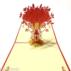 POP UP 3D Klappkarte, Muttertag Rosen, Glückwunschkarte, Geburtstag, Dank, ROSA - Bild 1 von 6