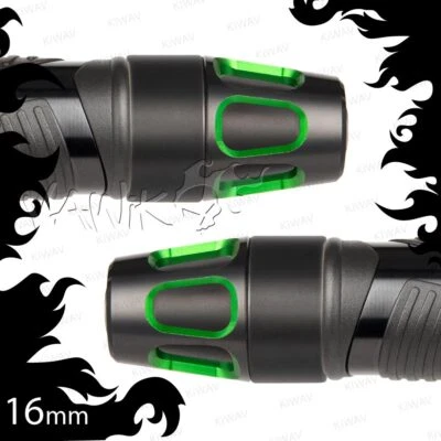 VAWiK Green Heavy Aluminum Bar Ends TOWER Black Base fits Yamaha FZ1 FZ6 XSR900 - Изображение 1 из 4