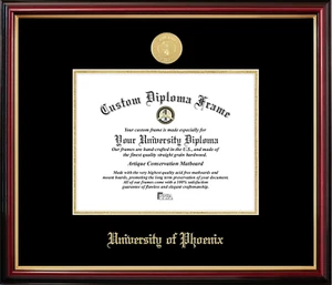 University of Phoenix 11W X 8.5H Petite Diploma Frame, Brown - Picture 1 of 3