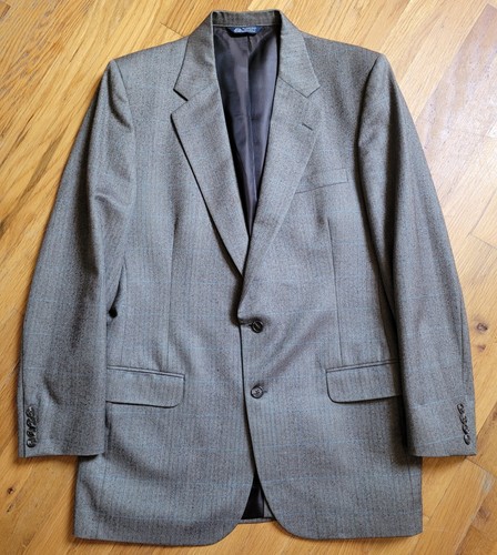 Cappotto sportivo vintage Burberrys da uomo adatto giacca di lana blazer a quadri medi USA