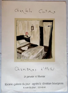 affiche Exposition art - Litho Charlélie Couture  Chambre d'hôtel - Agnès B 82 - Picture 1 of 1