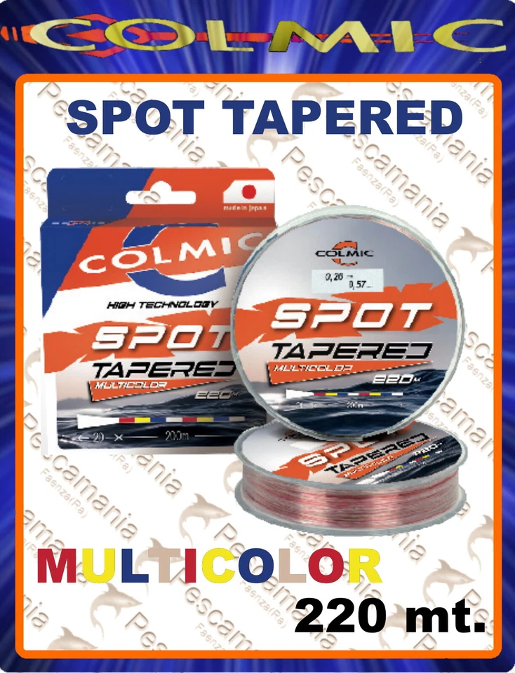 Monofilo Colmic SPOT TAPERED Multicolor mt.220 shock leader - Imagen 1 de 1
