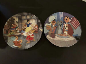 Disney OL Vintage Snow White/ Lady and the Tramp Collectable Ceramic Plates