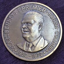 Extremely Rare 1952-1972 British Colombia Premier Medallion