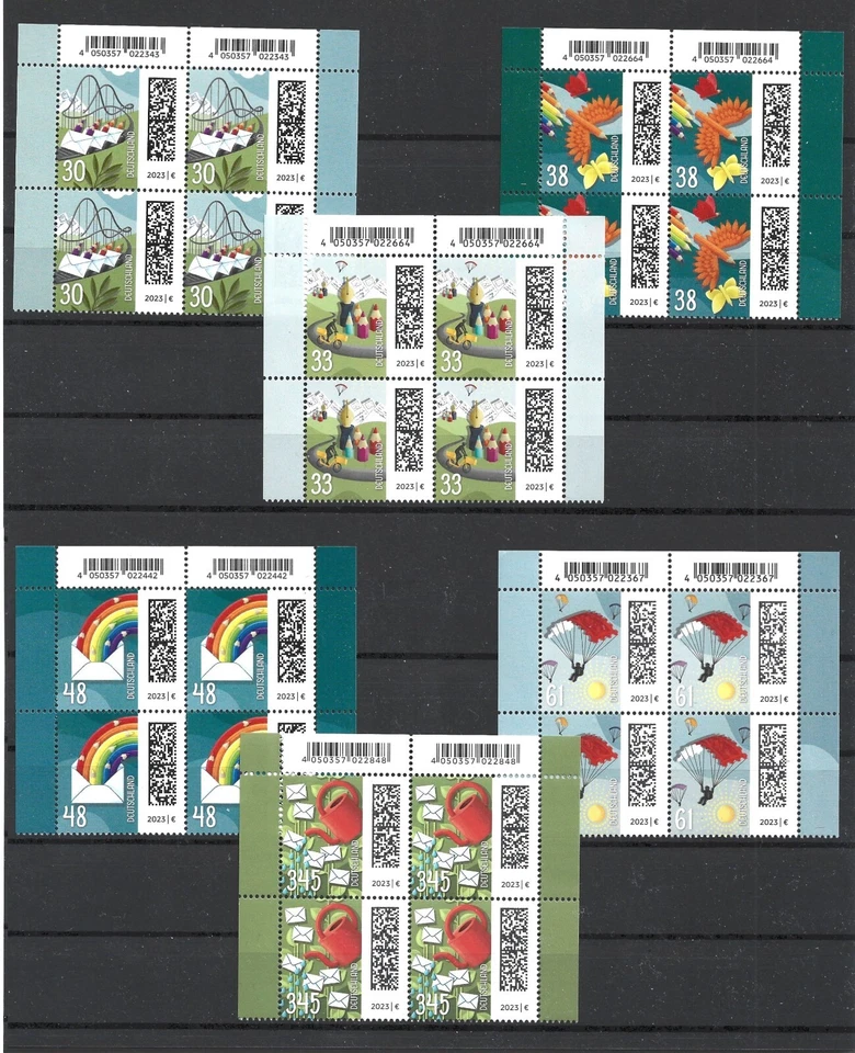Germany 2023 Welt der Briefe World of Letters Complete Year Set in Blocks of 4 - Image 1 of 1