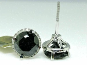 3Ct Lab Created Diamond Halo Screw Back Stud Earrings 14K White Gold Finish - Picture 1 of 6