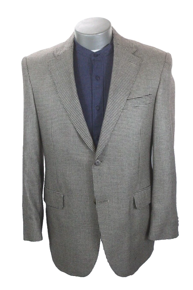 Marrón Crema Pata de Gallo Austin Reed Cachemira Blazer Chaqueta Traje Deportivo Abrigo 40 R Foto 1 de 4
